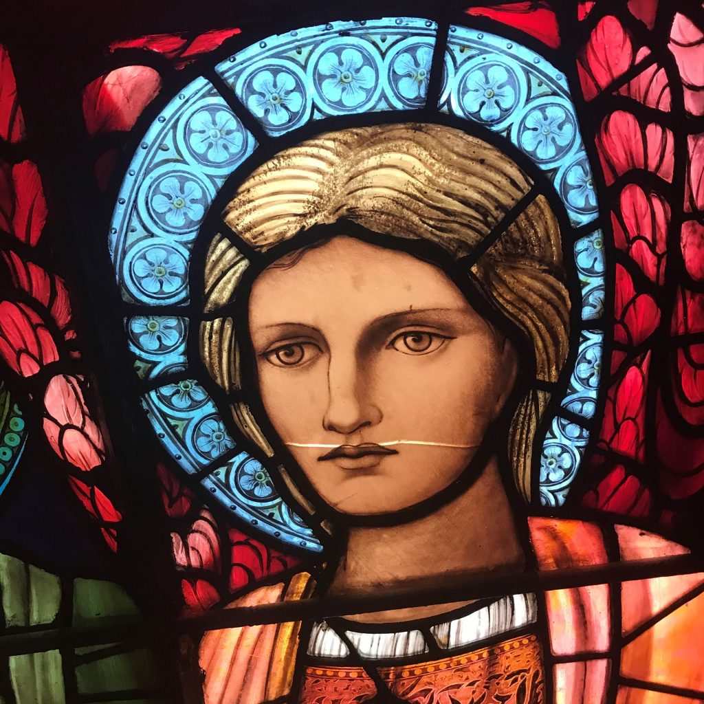 Close up of an Angel from The Ascension window.