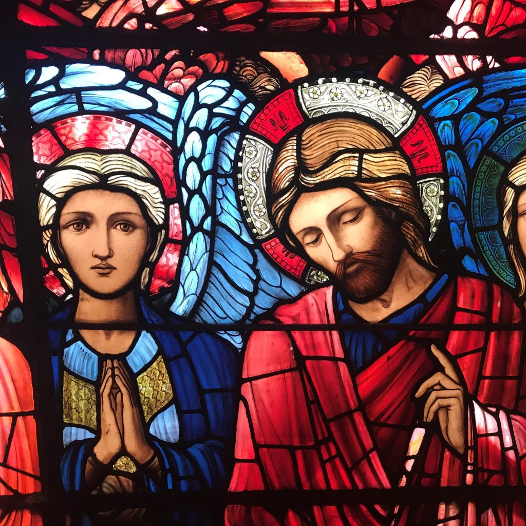 Jesus surrounded by Angel's from The Ascension window.