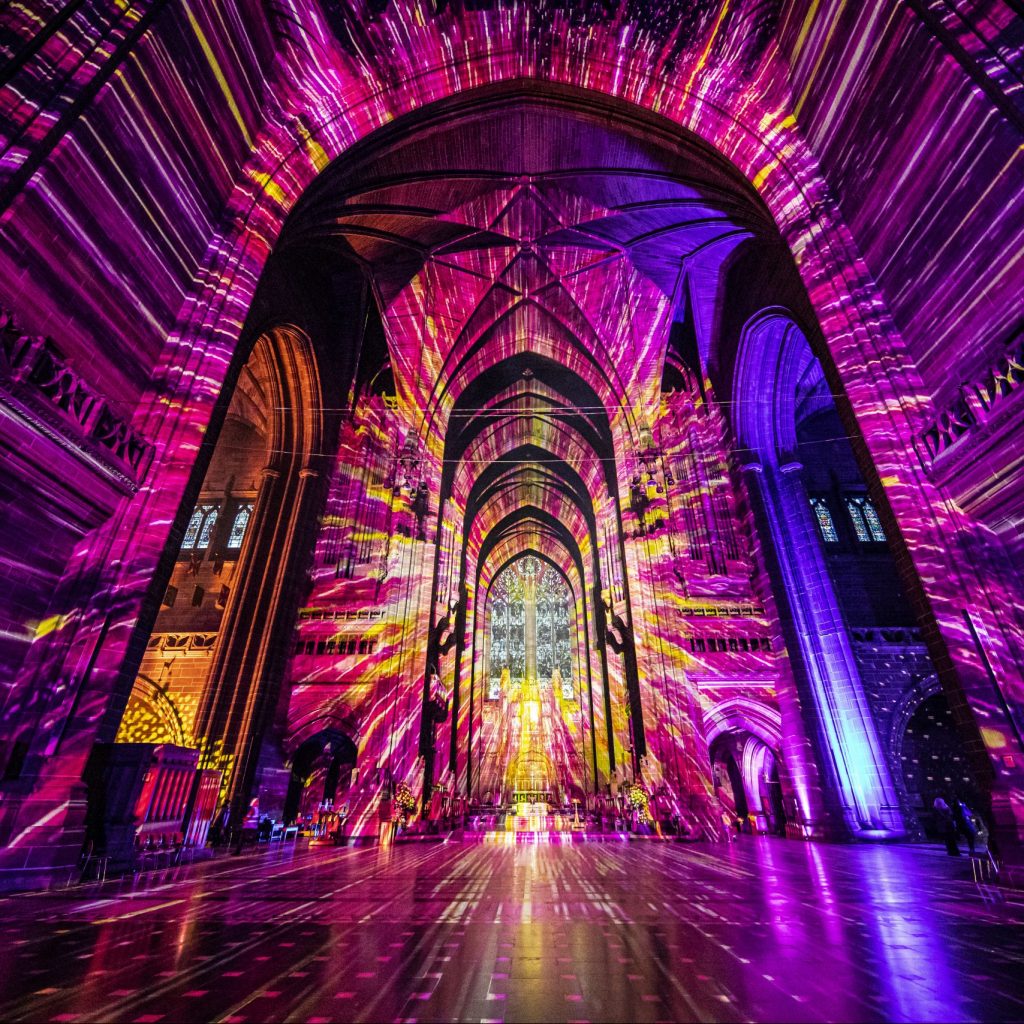 Luxmuralis installation at Liverpool Cathedral