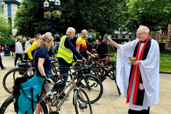 Thumbnail for Bikes blessed at a special service in Cathedral Square